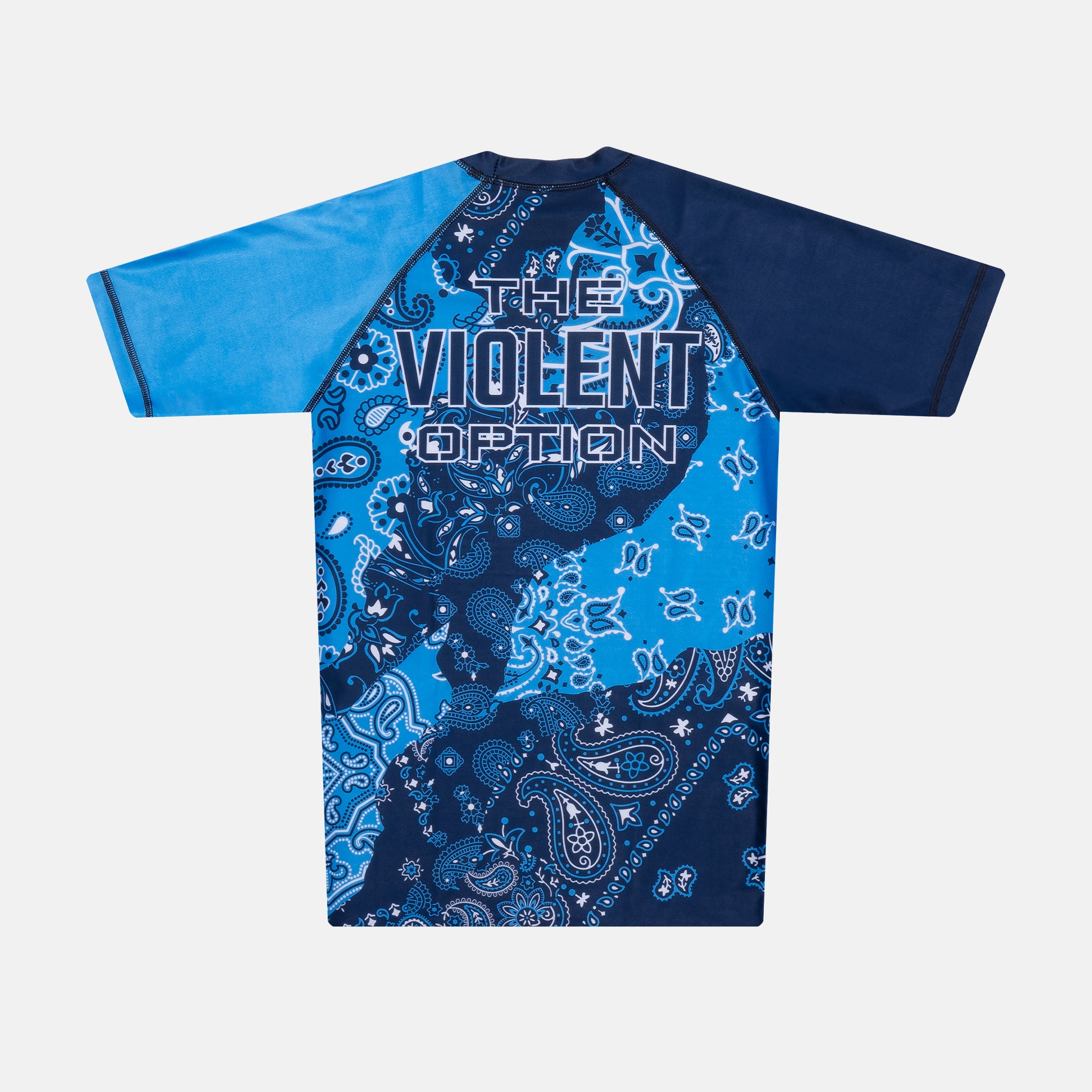 BLUE PAISLEY RASH GUARD